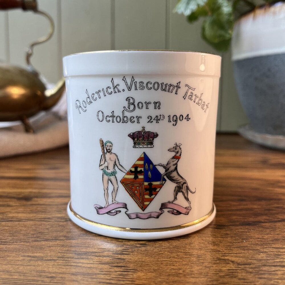 Foley Armorial Commemorative Christening Mug Roderick Viscount Tarbat Dated 1904